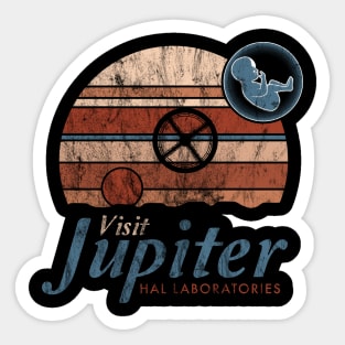 Visit Jupiter - Vintage Distressed Sci Fi - Retro Space Odyssey Sticker